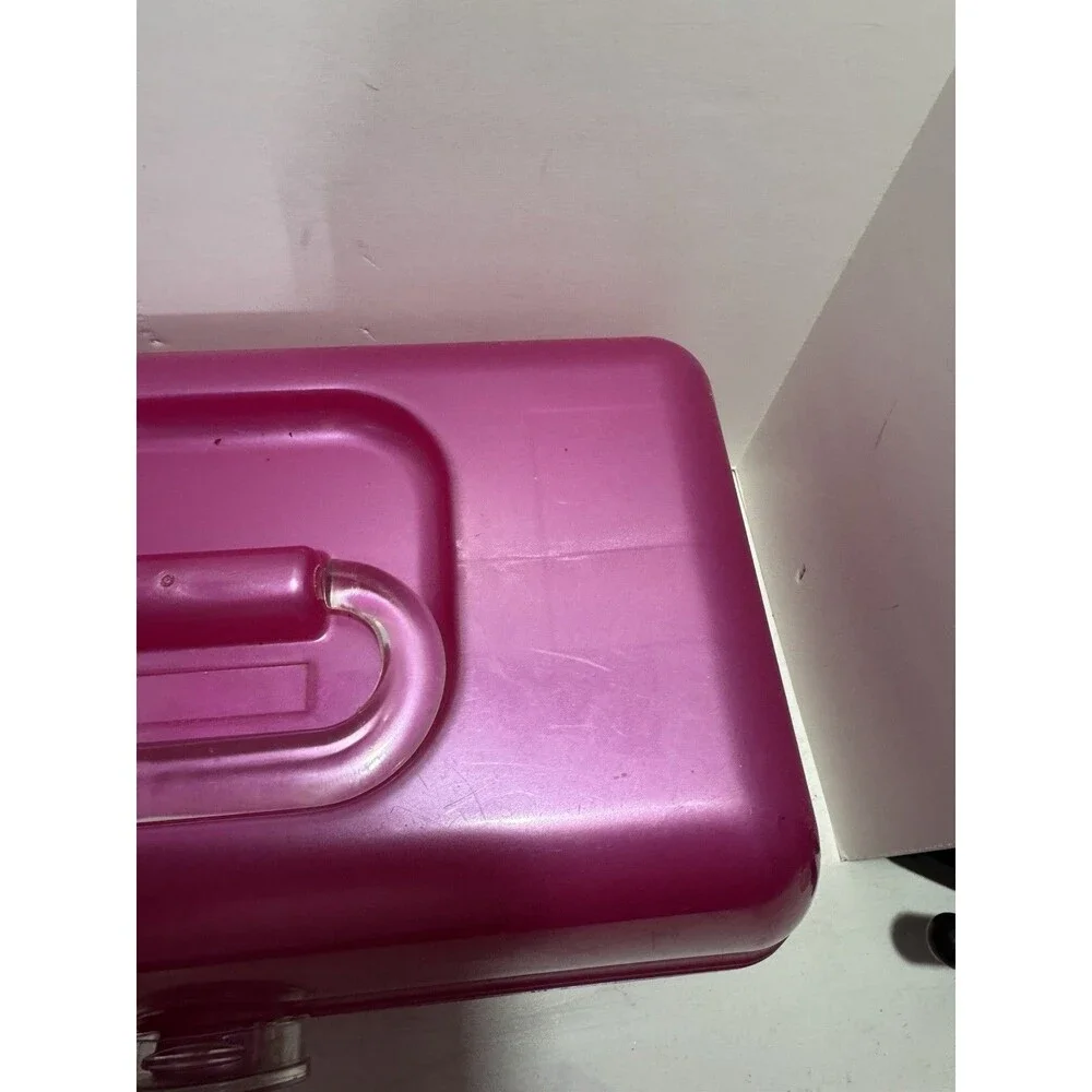 Caboodles Pink Cosmetic Organizer Makeup Craft Tote Organize Carry Case Vintage